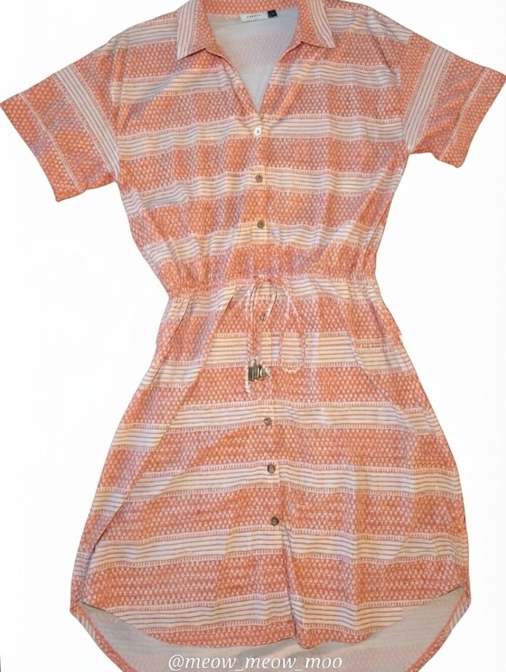 Cabana Life Coral Printed Dress Shirt Sz Small